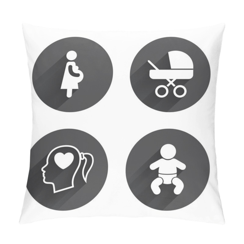 Personality  Maternity, Pregnant, Baby Icons. Pillow Covers