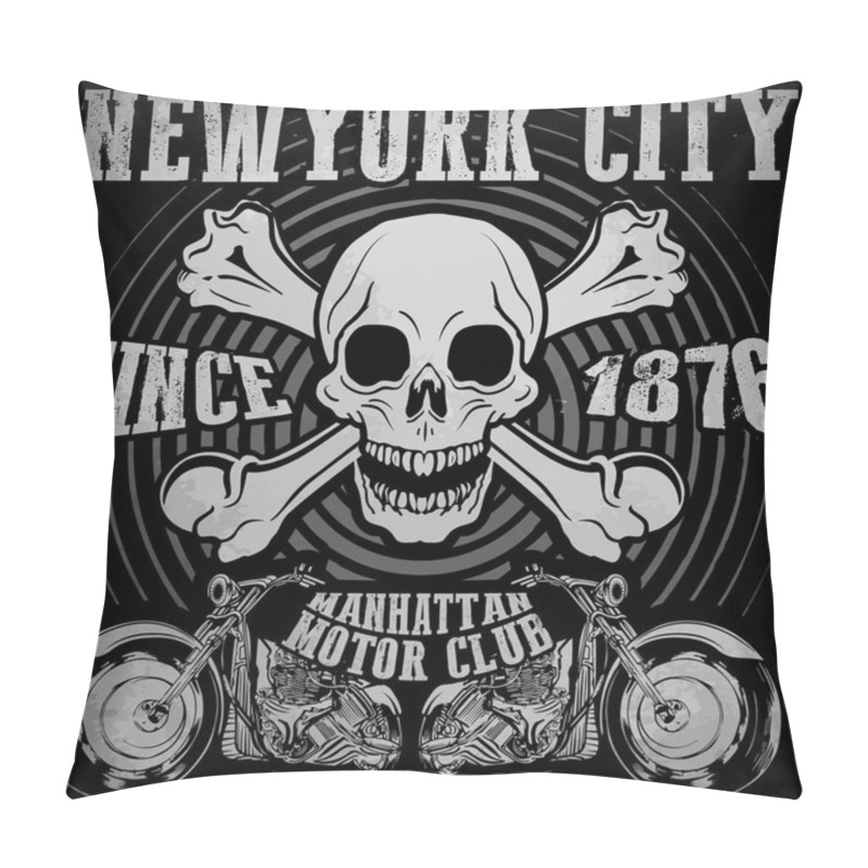 Personality  Skull TSkull Tee Graphic Design Motorcycle Clubee Graphic Design Motorcycle Club Pillow Covers