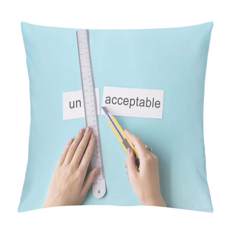 Personality  Hands Cutting Slip Of Paper Pillow Covers