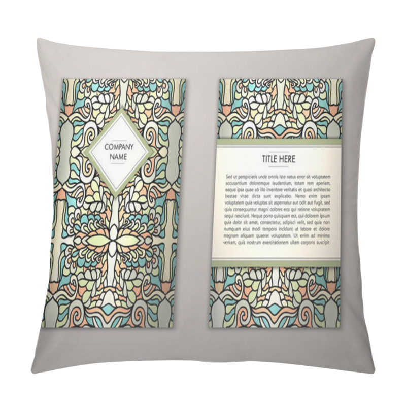 Personality  Flyer Template With Abstract Ornament Pillow Covers