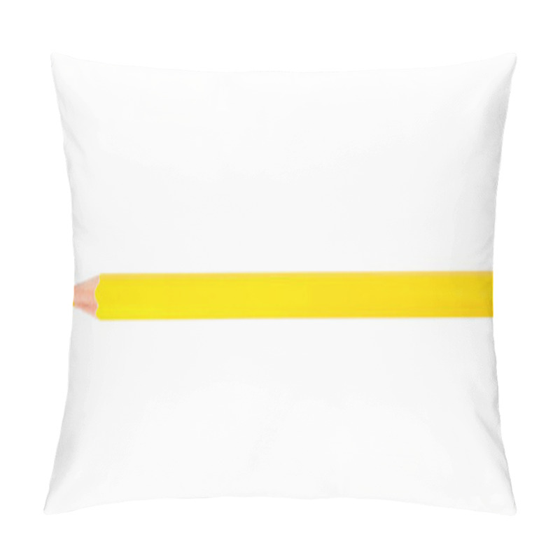 Personality  Yellow Wooden Pencil On White Background, Top View. School Stationery Pillow Covers