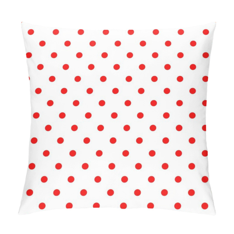 Personality  Tile Vector Pattern With Red Polka Dots On White Background Pillow Covers