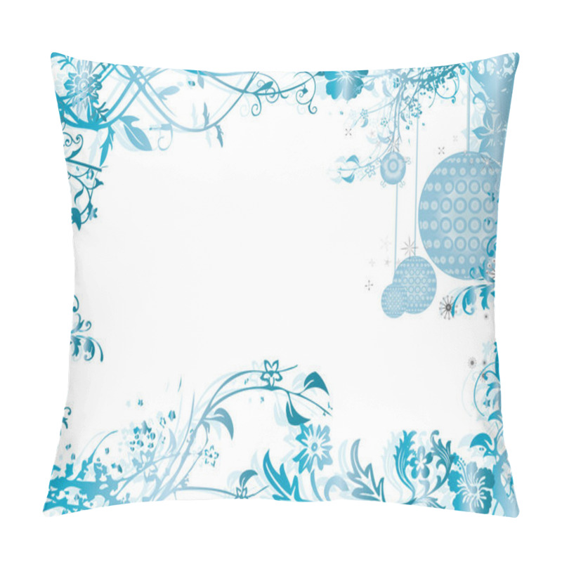 Personality  Blue Christmas Frame Pattern Pillow Covers