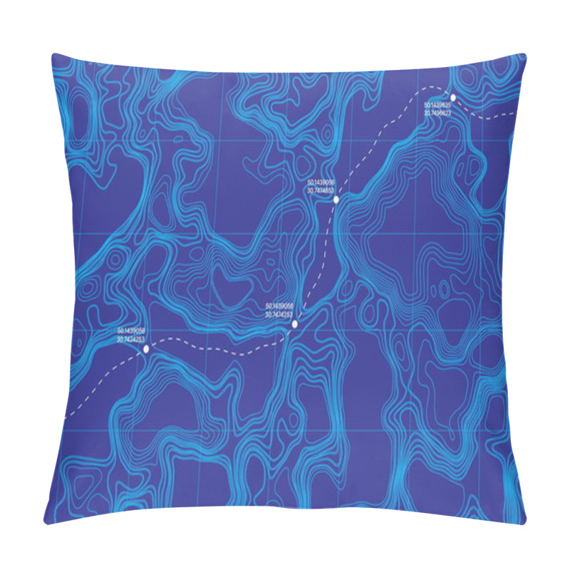 Personality  Conceptual Vector Topographic Map Pillow Covers