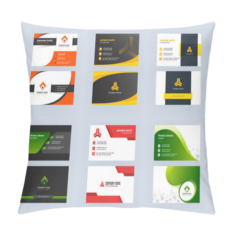 Personality  Front And Back View Of Business Card Or Horizontal Template Desi Pillow Covers