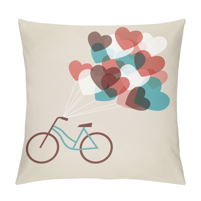 Personality  Valentine's Card With Tandem Bicycle Pillow Covers