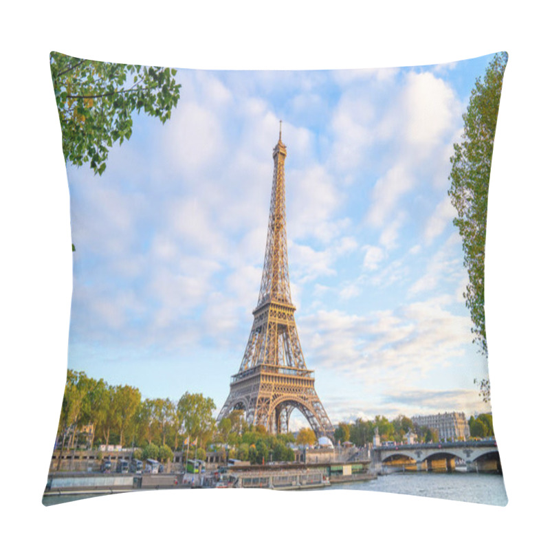 Personality  Eiffel Tower In Summer Morning Pillow Covers