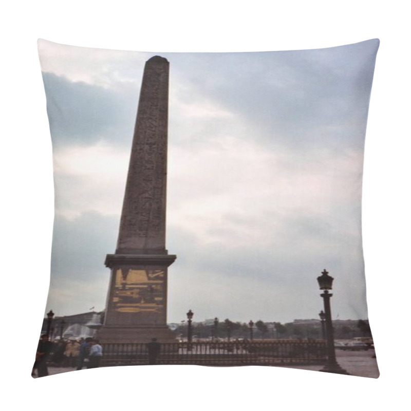 Personality  Vintage Photo Of The Luxor Obelisk In Place De La Concorde, Paris, France - September 1982 Pillow Covers