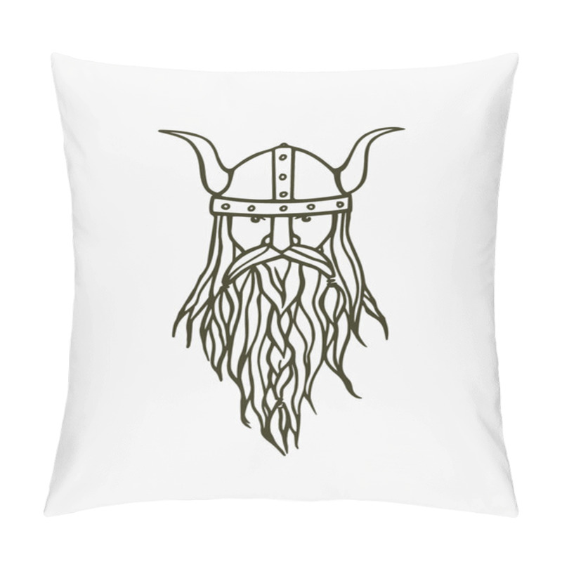 Personality  Hand Drawn Viking Portrait Pillow Covers