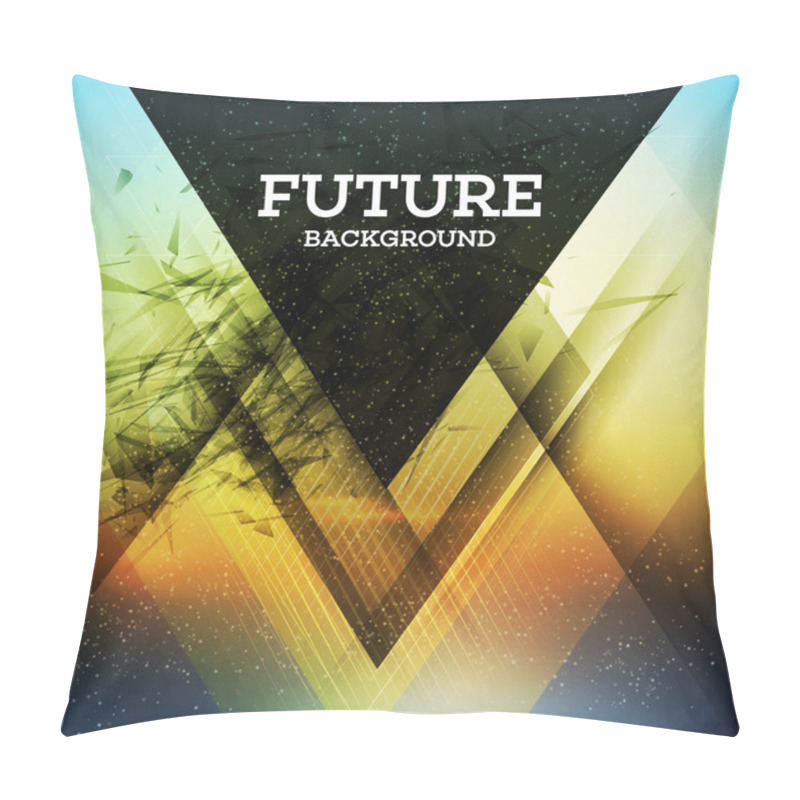 Personality  Futuristic Triangle Background Pillow Covers