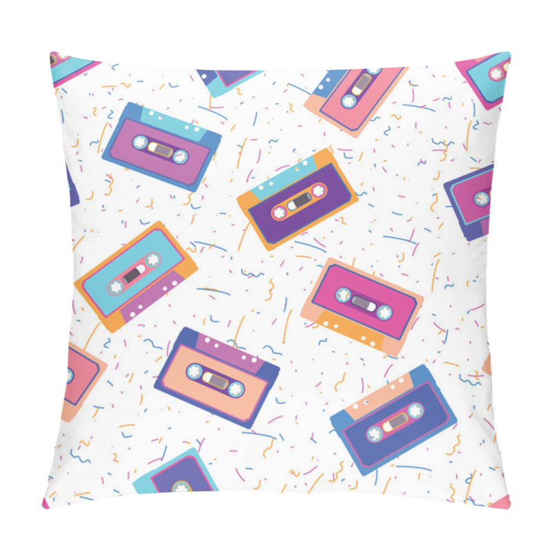 Personality  Retro Cassettes In Flat Style.  Pillow Covers