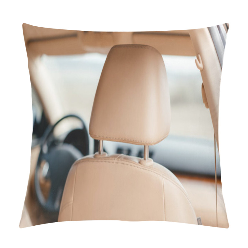 Personality  Part Of Yellow Leather Car Seat With The Unfocused Car Pillow Covers