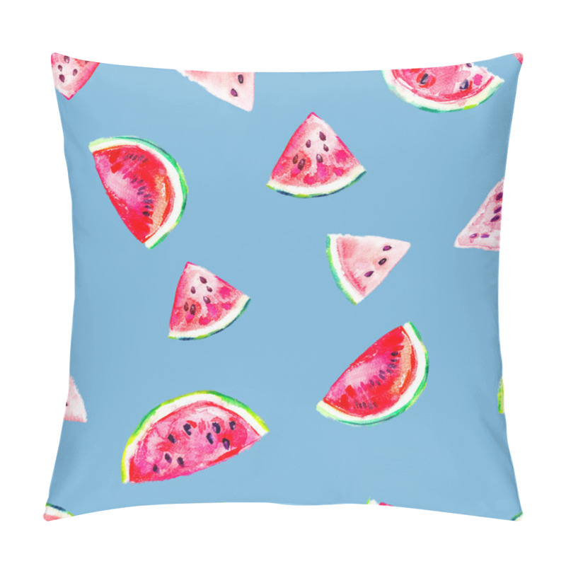 Personality  Seamless Fresh Juicy Ripe Watermelon Slices Pattern Pillow Covers