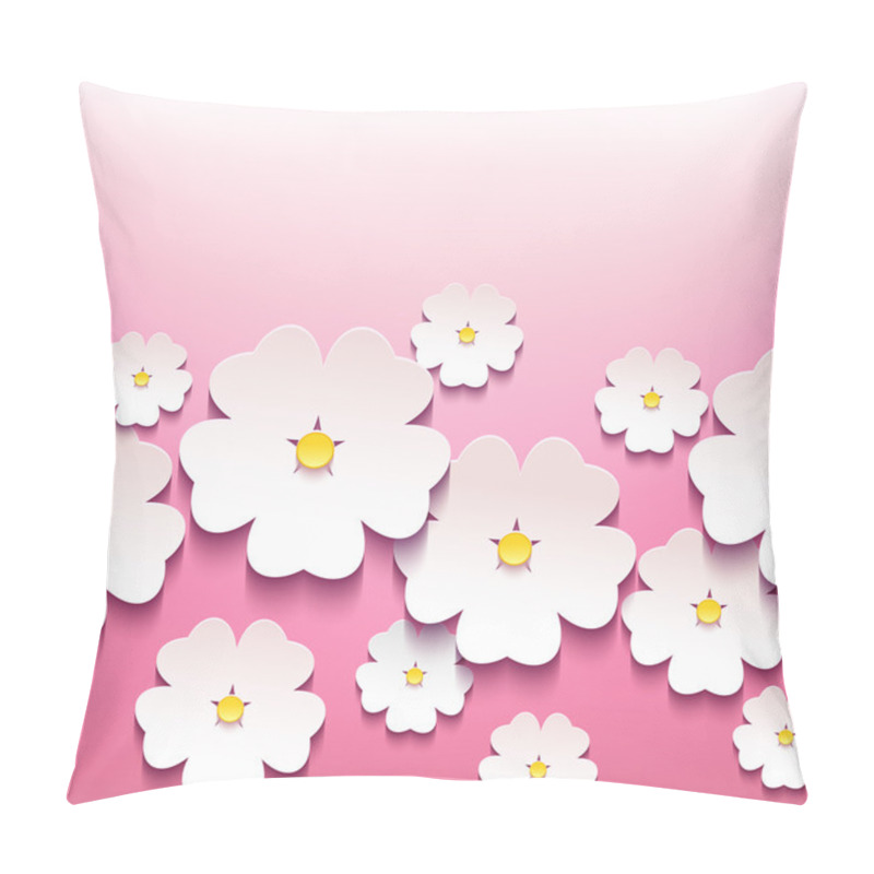 Personality  Beautiful Stylish Floral Background With 3d Flowers Sakura Pillow Covers