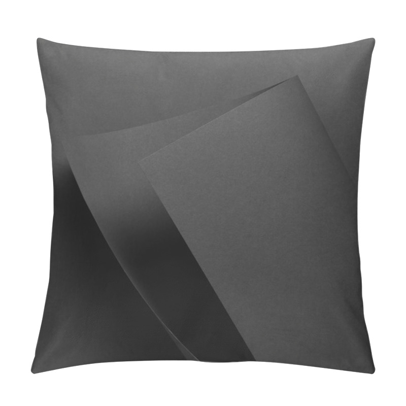 Personality  Close-up View Of Grey Paper Sheet And Dark Background Pillow Covers