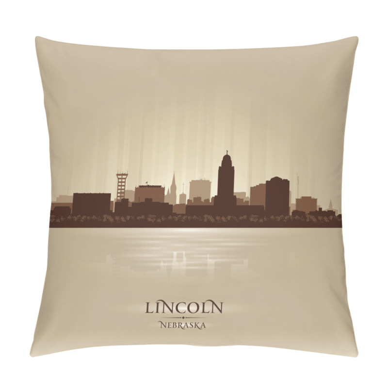 Personality  Lincoln Nebraska City Skyline Silhouette Pillow Covers