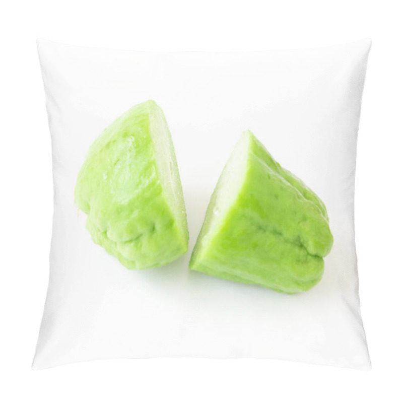 Personality  Fresh Chayote On White Background Pillow Covers