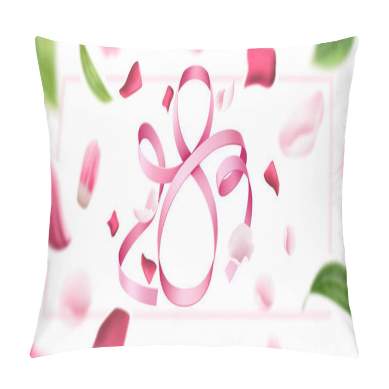 Personality  Vector 8 Of March Eight Silk Ribbon Number Pillow Covers