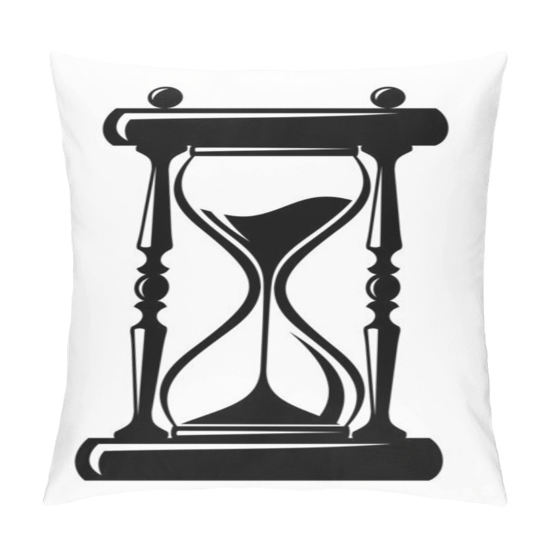 Personality  Hourglass. Vector Black Silhouette. Pillow Covers