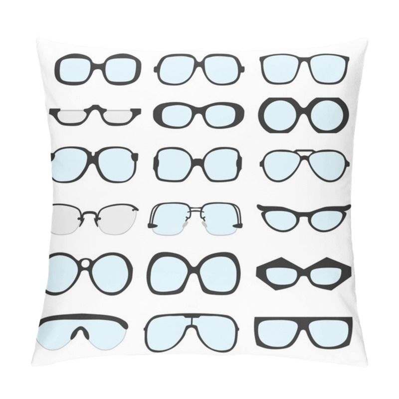 Personality  Vector Set Of Different Glasses With Lenses On White Background Pillow Covers