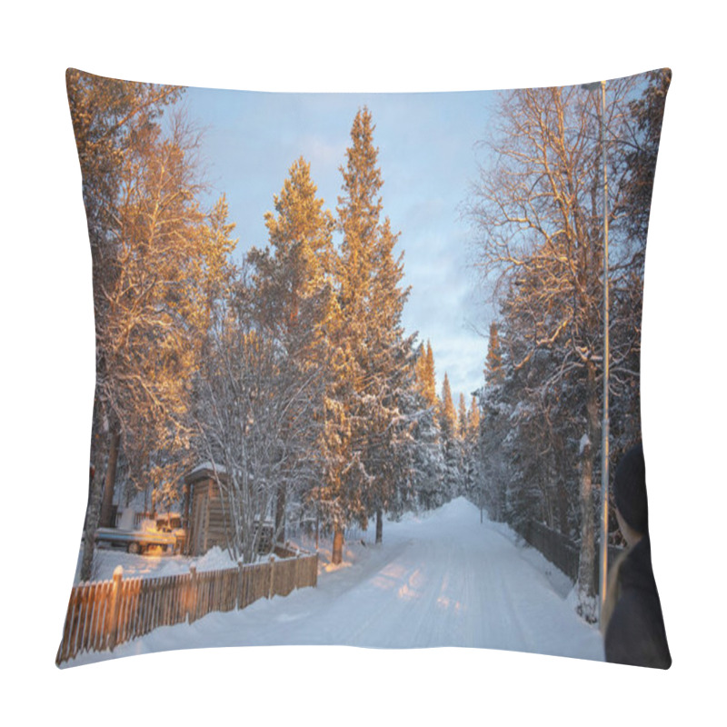 Personality  Arctic Winter Nature Photography In Kiruna Swedish Lapland. Photographed In November. Pillow Covers