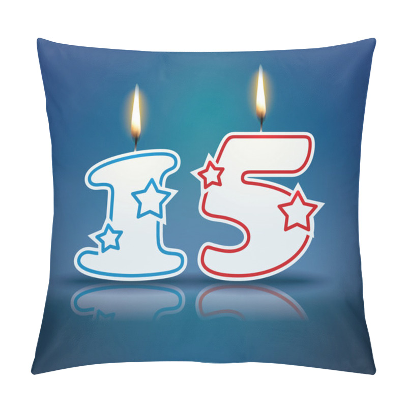 Personality  Birthday Candle Number 15 Pillow Covers