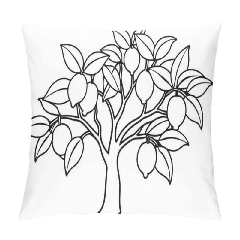 Personality  Simple Line Drawing Of A Fruit Tree Pillow Covers