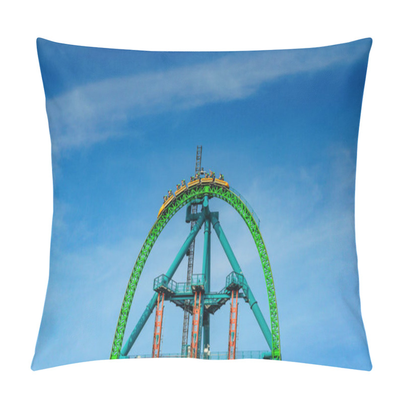 Personality  JACKSON NEW JERSEY USA: Kingda Ka Is The Tallest And Fastest Roller Coaster In North America. It Is 456 Feet High And Accelerates From 0 To 128 Miles/h In 3.5 Seconds. Six Flags Great Adventure Pillow Covers