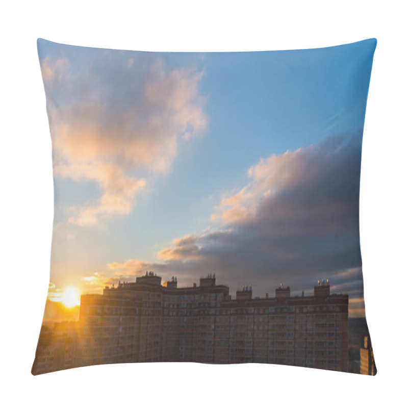 Personality  Sun Rising Over City Pillow Covers