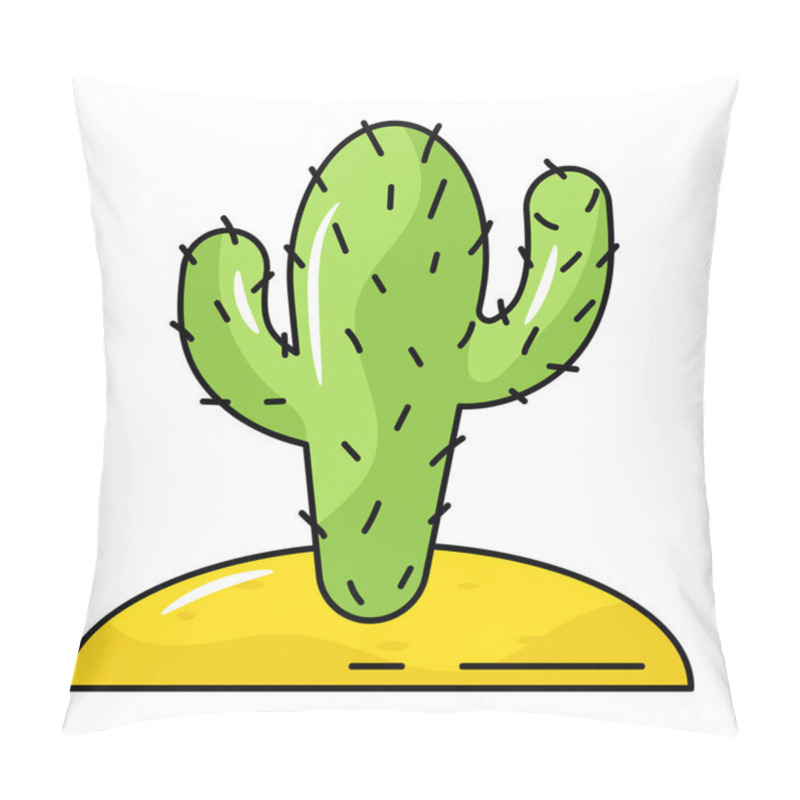 Personality  Cactus In A Pot. Vector Illustration Pillow Covers