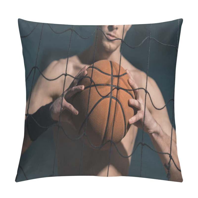 Personality  Sporty Man With Basketball Ball Pillow Covers