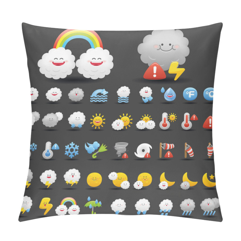 Personality  Weather Icon Set Pillow Covers