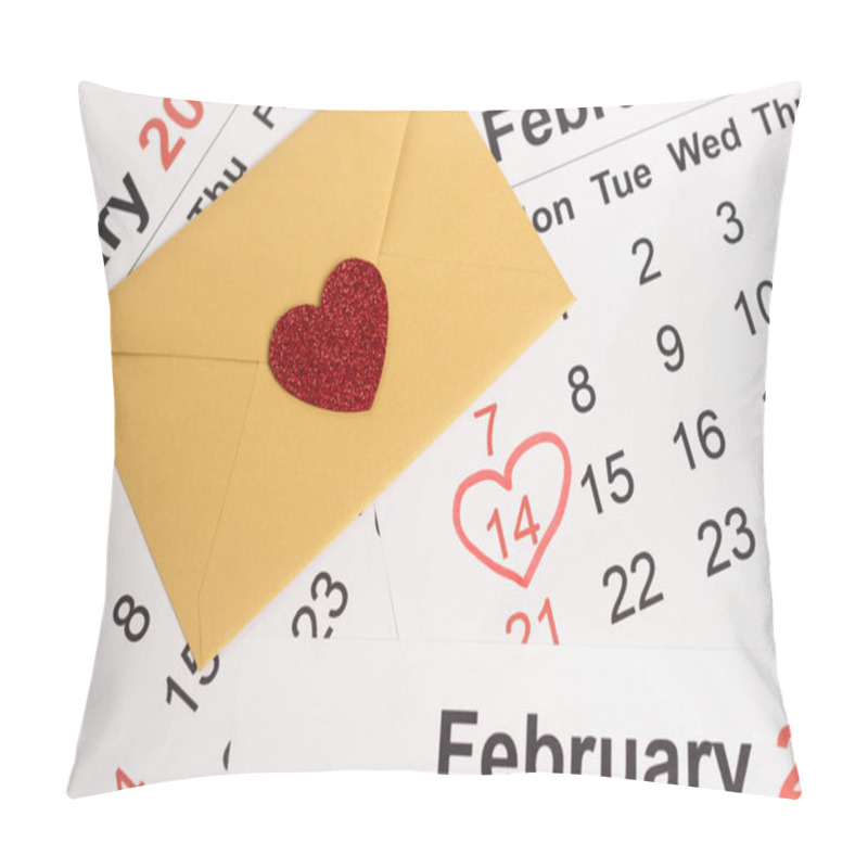 Personality  Envelope With Heart On February Calendar Pillow Covers