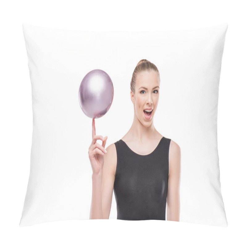 Personality  Rhythmic Gymnast With Ball 4 Pillow Covers