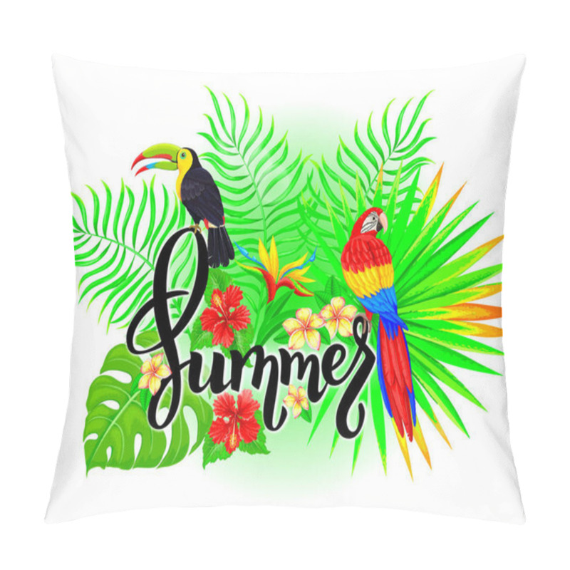 Personality  Summer Bright Tropical Composition Pillow Covers