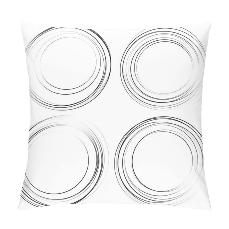 Personality  Abstract Concentric Circles Elements Set Pillow Covers