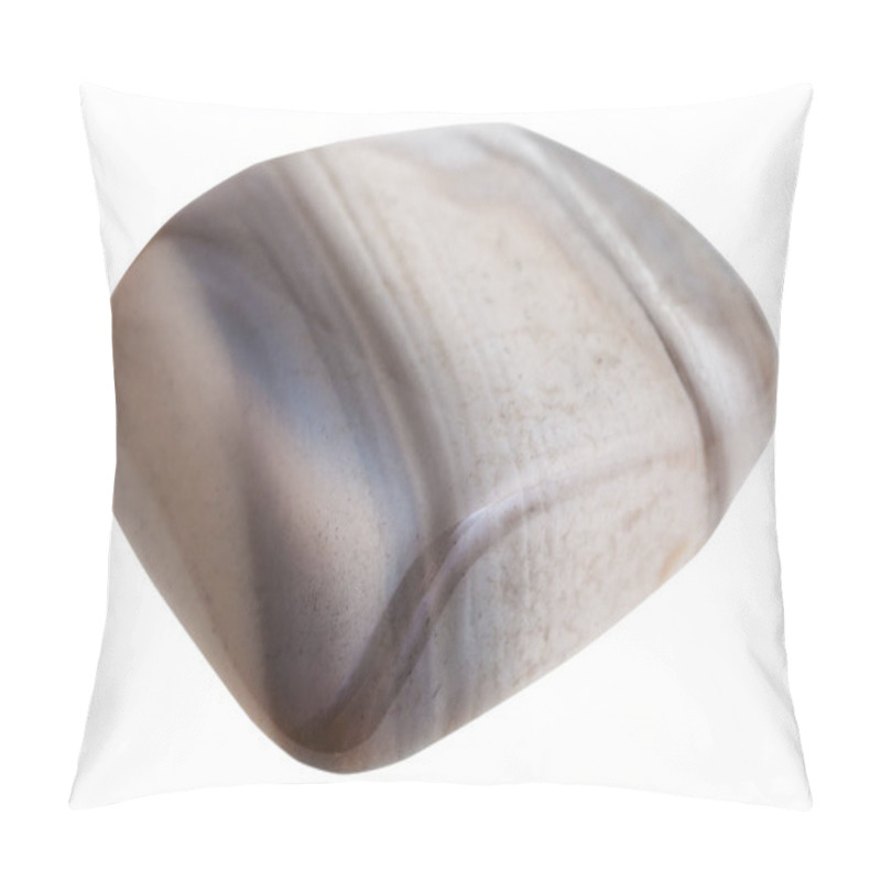 Personality  Polished Flint Stone Isolated On White Pillow Covers