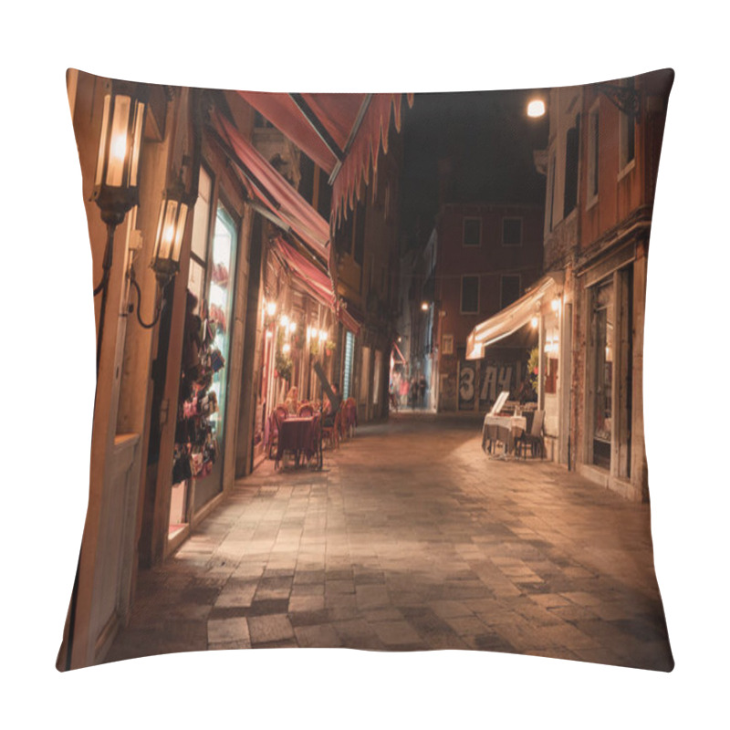 Personality  Old European Illuminated Town At Night, Venice, Italy Pillow Covers