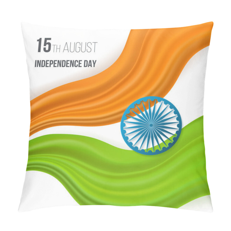 Personality  Indian Independence Day Concept Background With Ashoka Wheel. Vector Illustration Pillow Covers