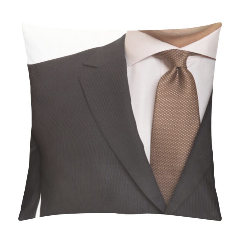 Personality  Black Suit With Brown Tie Pillow Covers