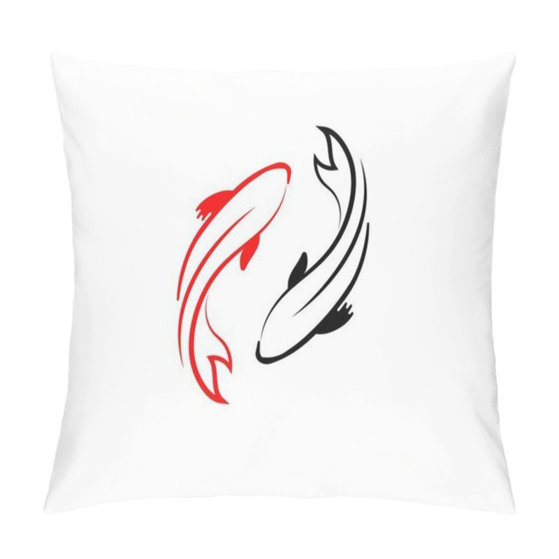 Personality  Carp Koi Design On White Background. Animal. Fish Icon. Underwat Pillow Covers