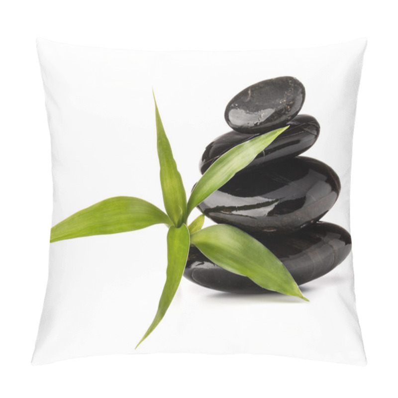 Personality  Zen Pebbles With Bamboo Leaves Pillow Covers