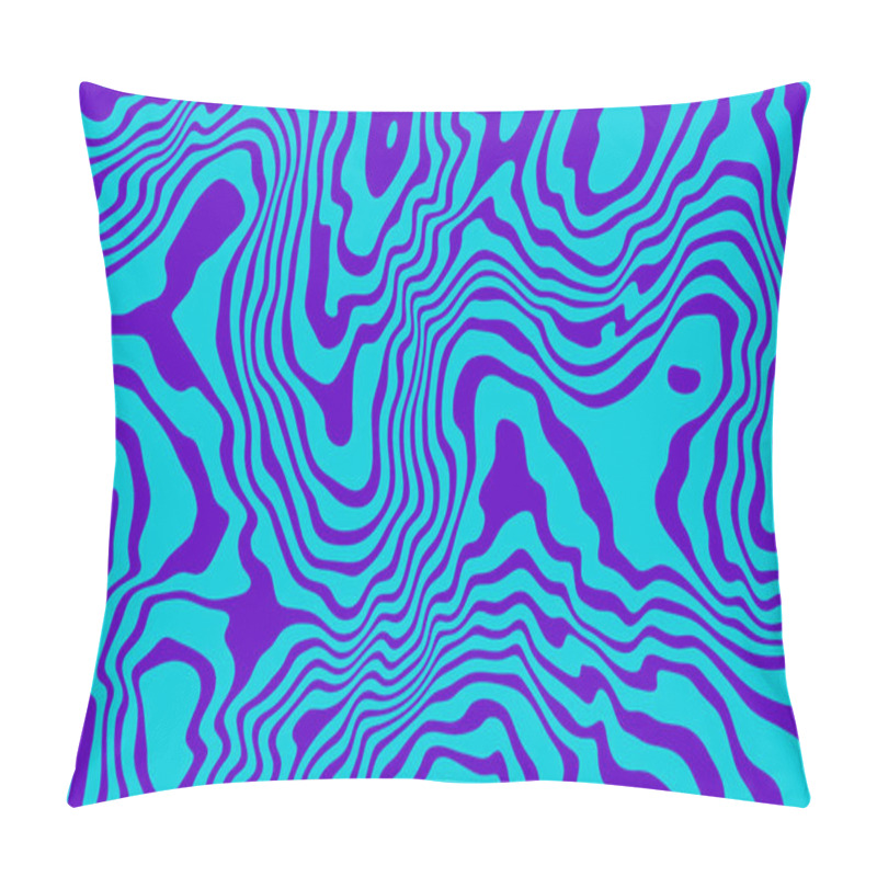 Personality  Vector Fluid Curved Lines Pattern. Abstract Background, Dynamical Ripple Surface, 3D Effect, Groovy Texture. Modern Retro Fashion Style. Trendy Organic Geo Design Pillow Covers