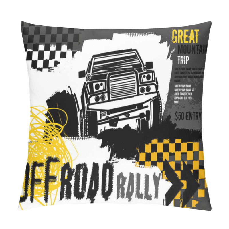 Personality  Off Road Rally Poster Pillow Covers