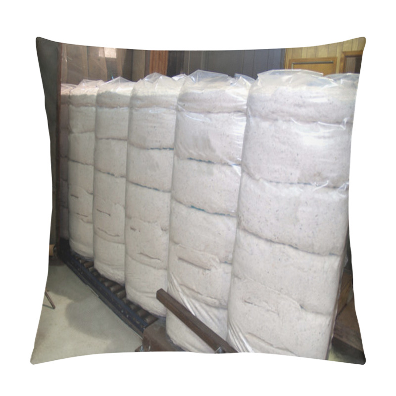 Personality  Plastic Wrapped Cotton Bales In South Georgia. Pillow Covers