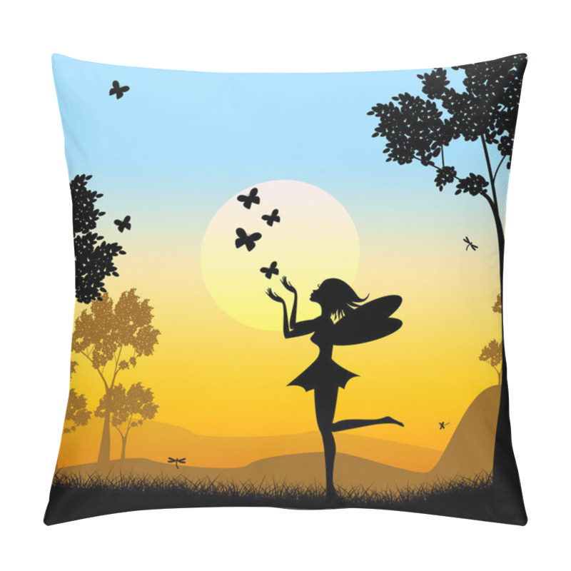 Personality  Silhouette Fairy Shows Faries Fairyland And Silhouettes Pillow Covers