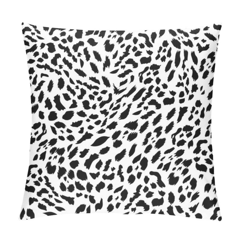 Personality  Black And White Leopard Fur Seamless Print Pillow Covers