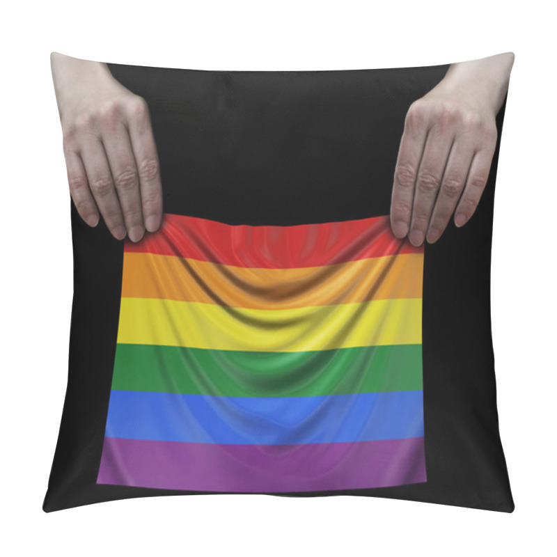 Personality  LGBT Flag In Hands Pillow Covers