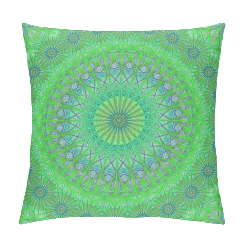 Personality  Green Abstract Mandala Structure Design Background Vector Pillow Covers