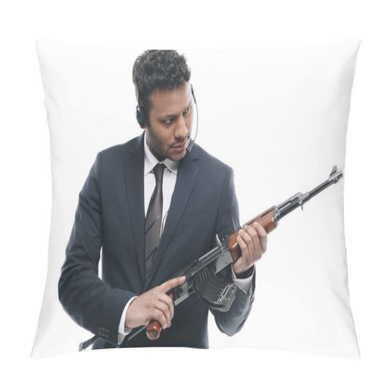 Personality  African American Bodyguard With Rifle Pillow Covers